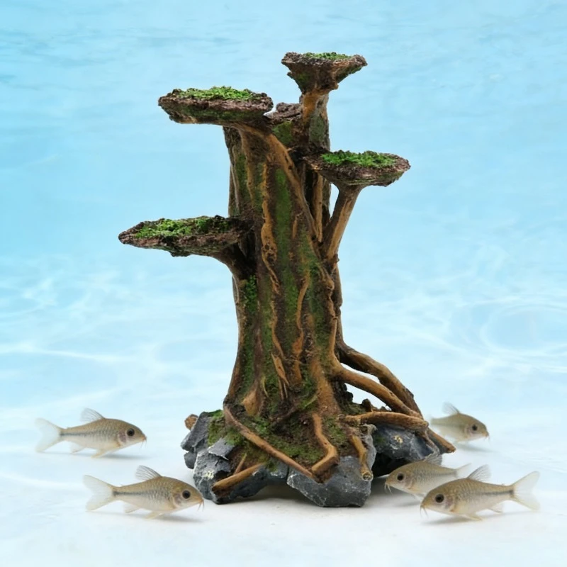 Aquarium Planted Wood - Artificial Moss Tree Driftwood Aquarium Decoration