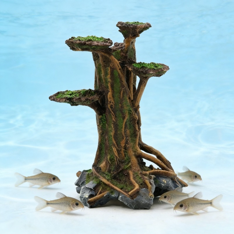 Aquarium Planted Wood - Artificial Moss Tree Driftwood Aquarium Decoration
