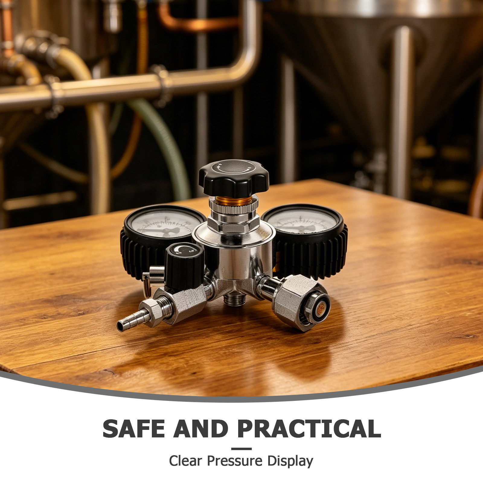 1Set Beer Brewing Device Cga32 - огляд і ціна Co2 Regulator Dual Stage