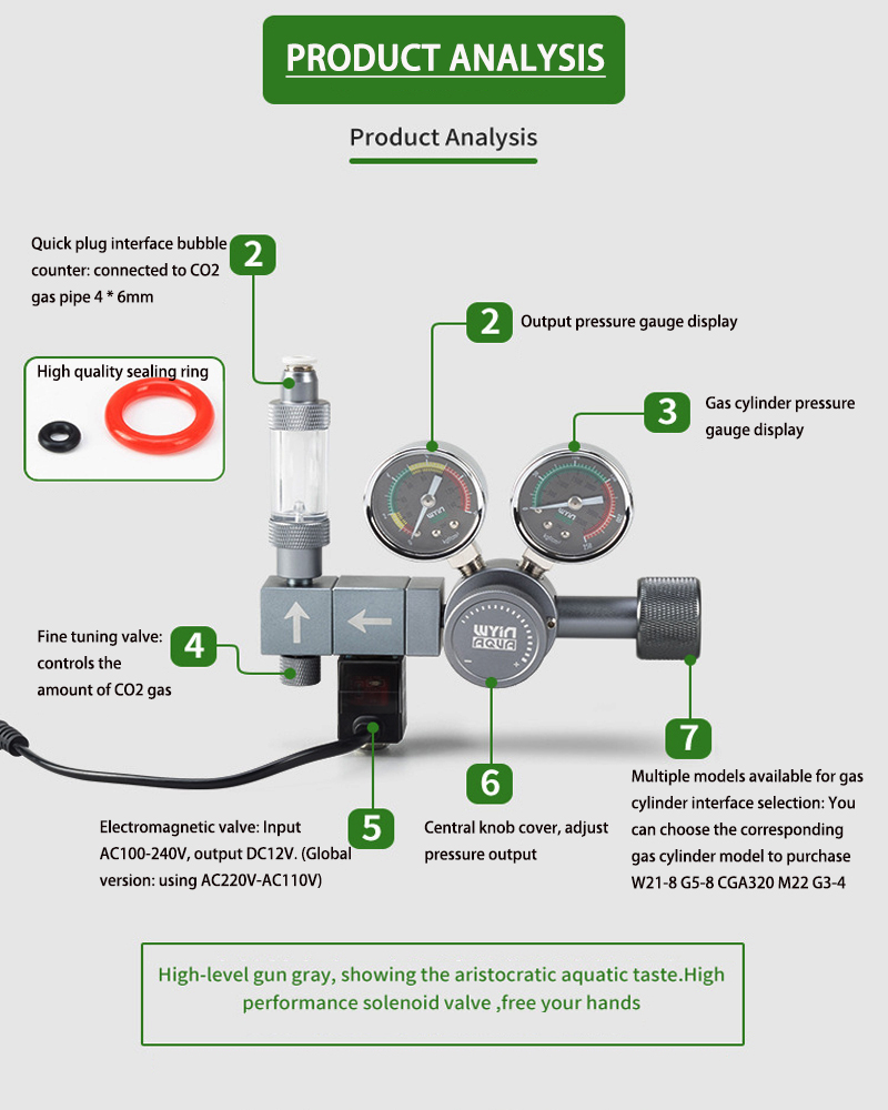 Aquarium DIY Co2 regulator dua - огляд і ціна Co2 Regulator Dual Stage