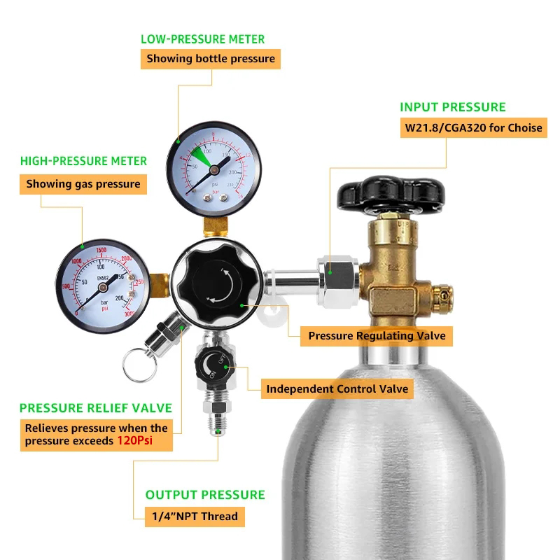 Dual Gauge Co2 Regulator High  - огляд і ціна Co2 Regulator Dual Stage