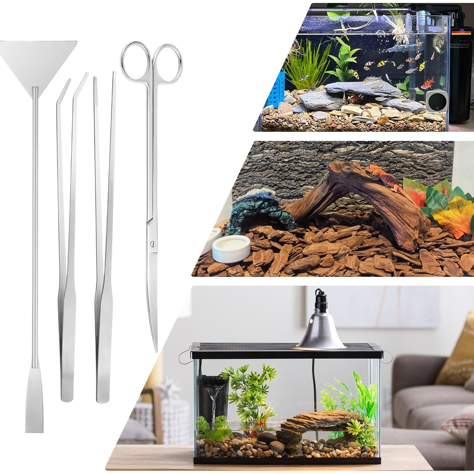 4pcs Aquarium Tool Kit Stainle - огляд і ціна Planted Aquarium Cleaning Kit
