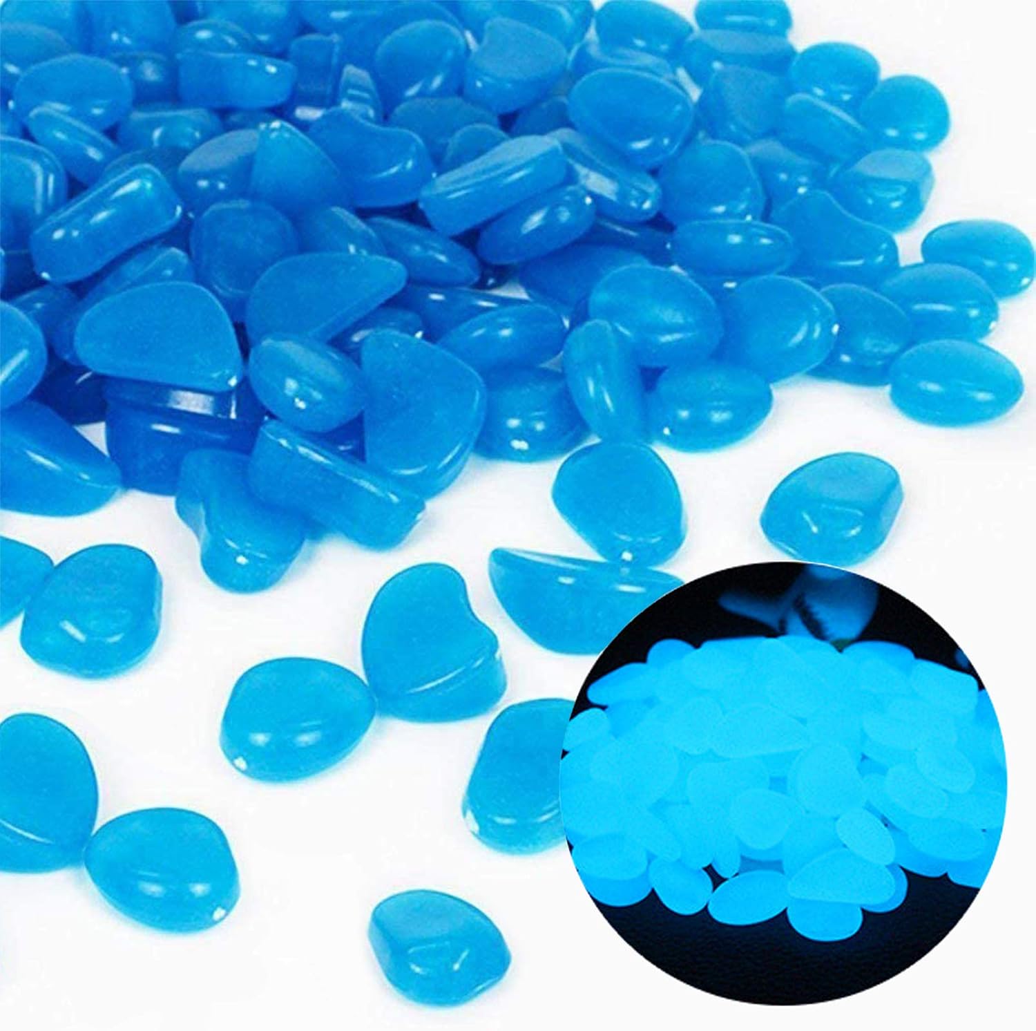 Fish Tank Rocks Glow Blue Pebb - огляд і ціна Aquarium Plant In Pot