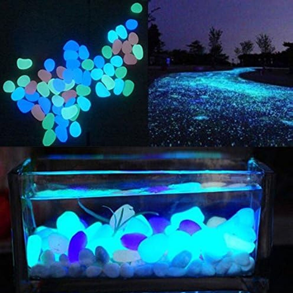 Fish Tank Rocks Glow Blue Pebb - огляд і ціна Aquarium Plant In Pot