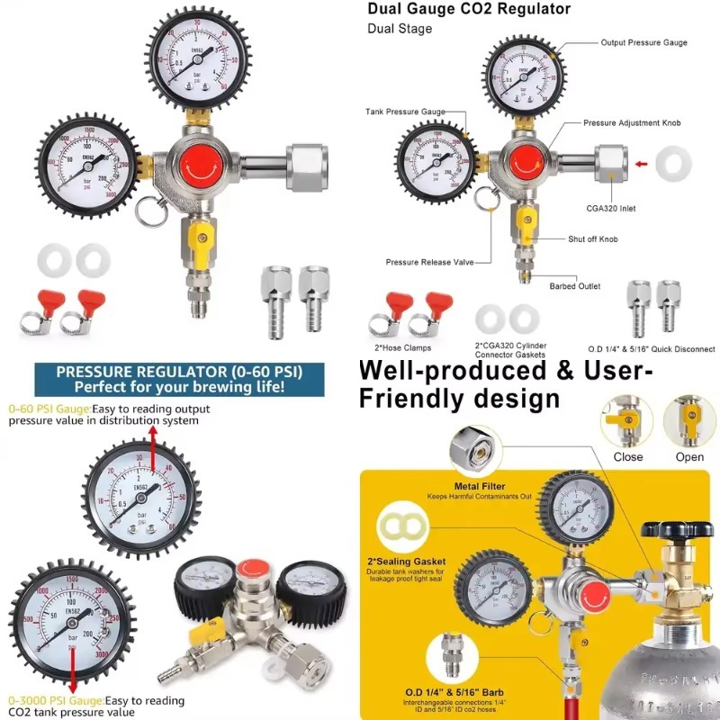 CO2 Regulator Draft Beer Regul - огляд і ціна Co2 Regulator Dual Stage