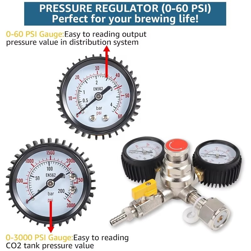 CO2 Regulator Draft Beer Regul - огляд і ціна Co2 Regulator Dual Stage