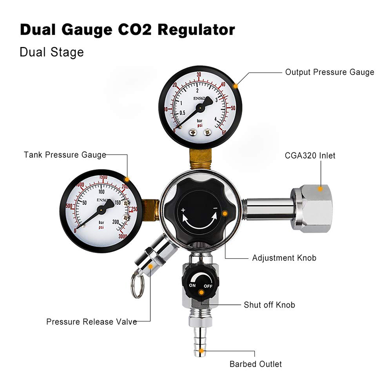 Dual Gauge CO2 Draft Beer Regu - огляд і ціна Co2 Regulator Dual Stage